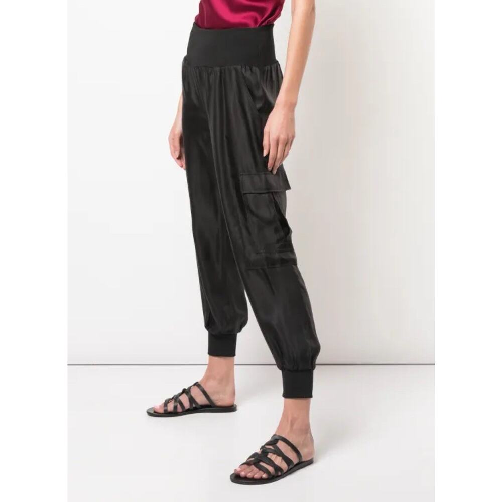 Cinq à Sept Giles Cupro Crop Cargo Joggers size XS